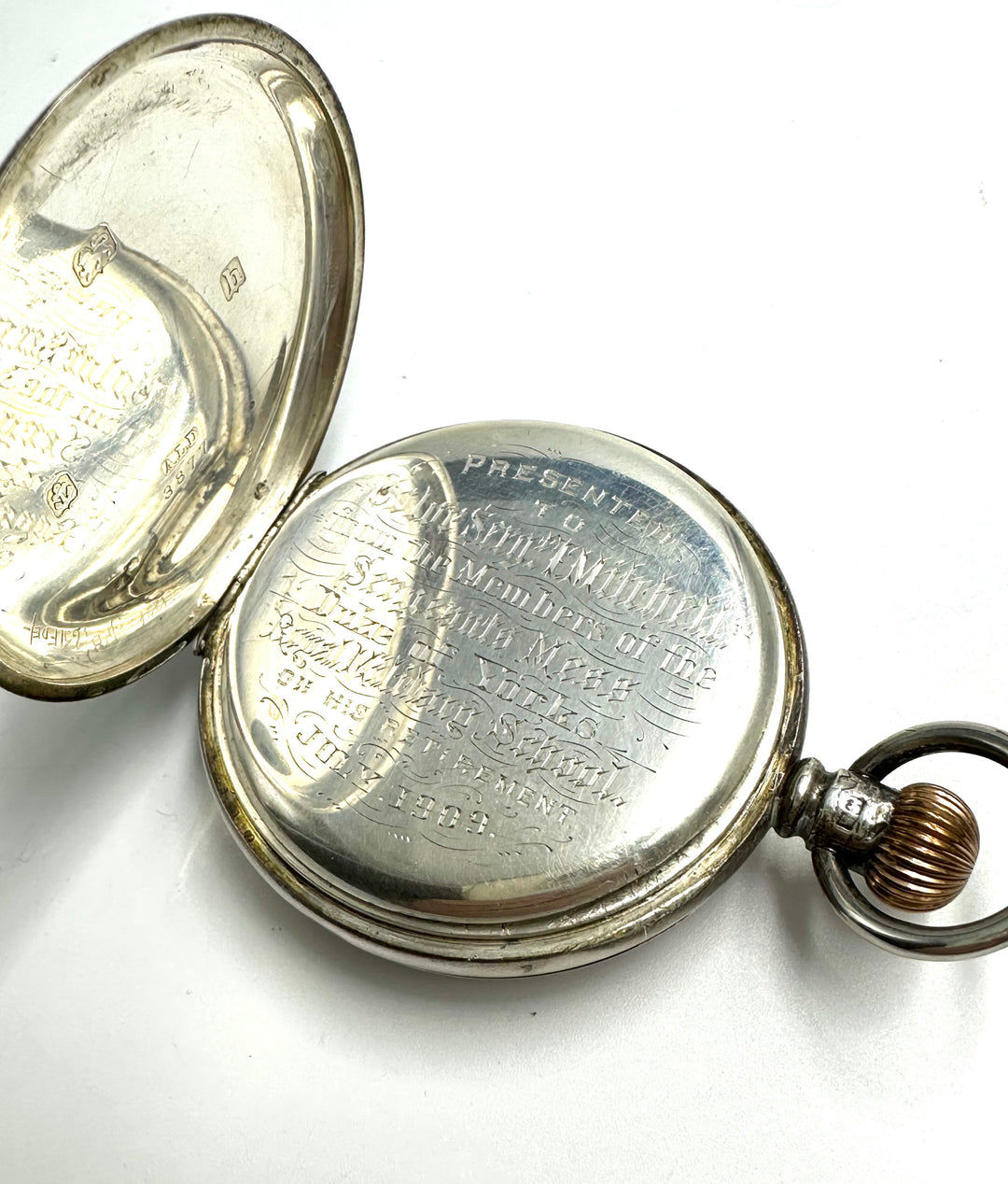 Orologio inglese "occhio di bue" in argento