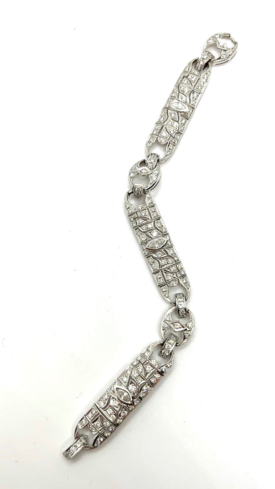 Stunning italian art deco diamonds bracelet