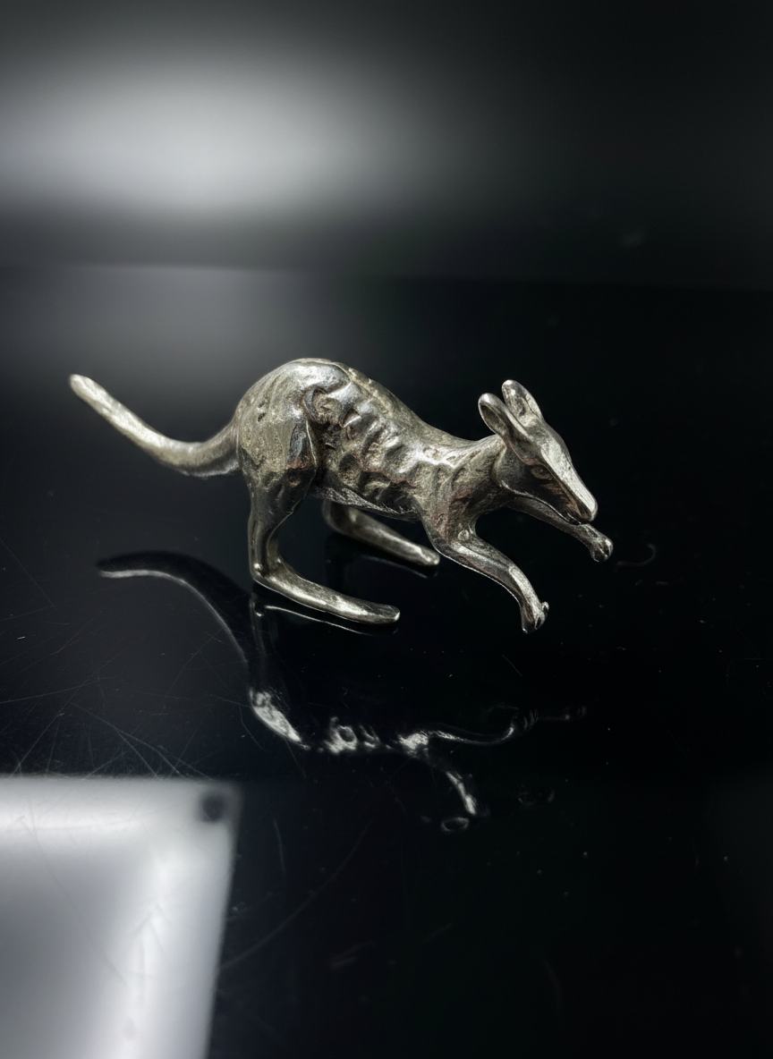 Canguro in Corsa, in Argento 925