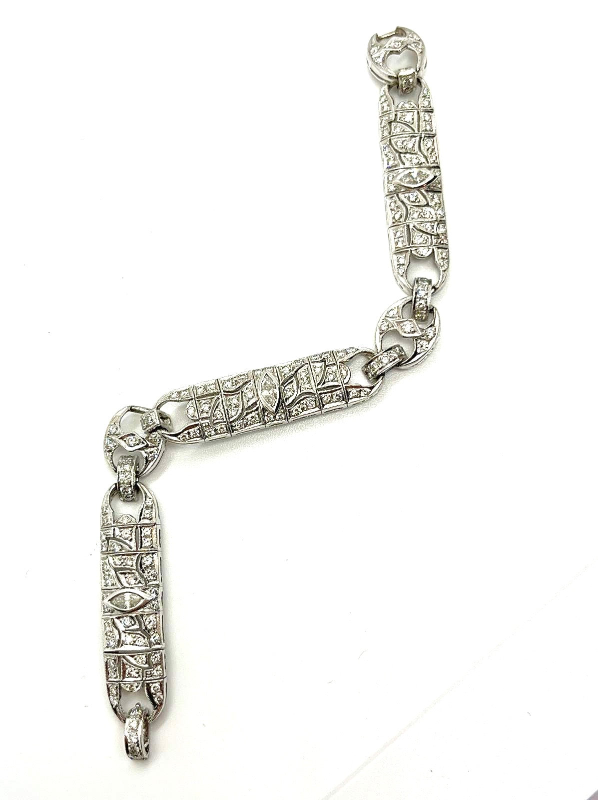 Stunning italian art deco diamonds bracelet