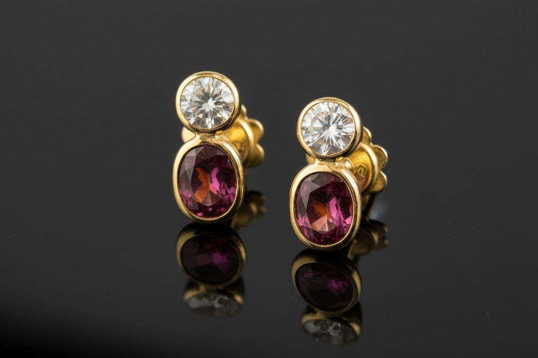Orecchini con Diamanti e Rubini