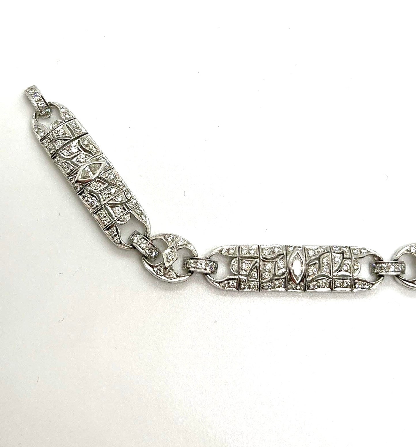 Stunning italian art deco diamonds bracelet