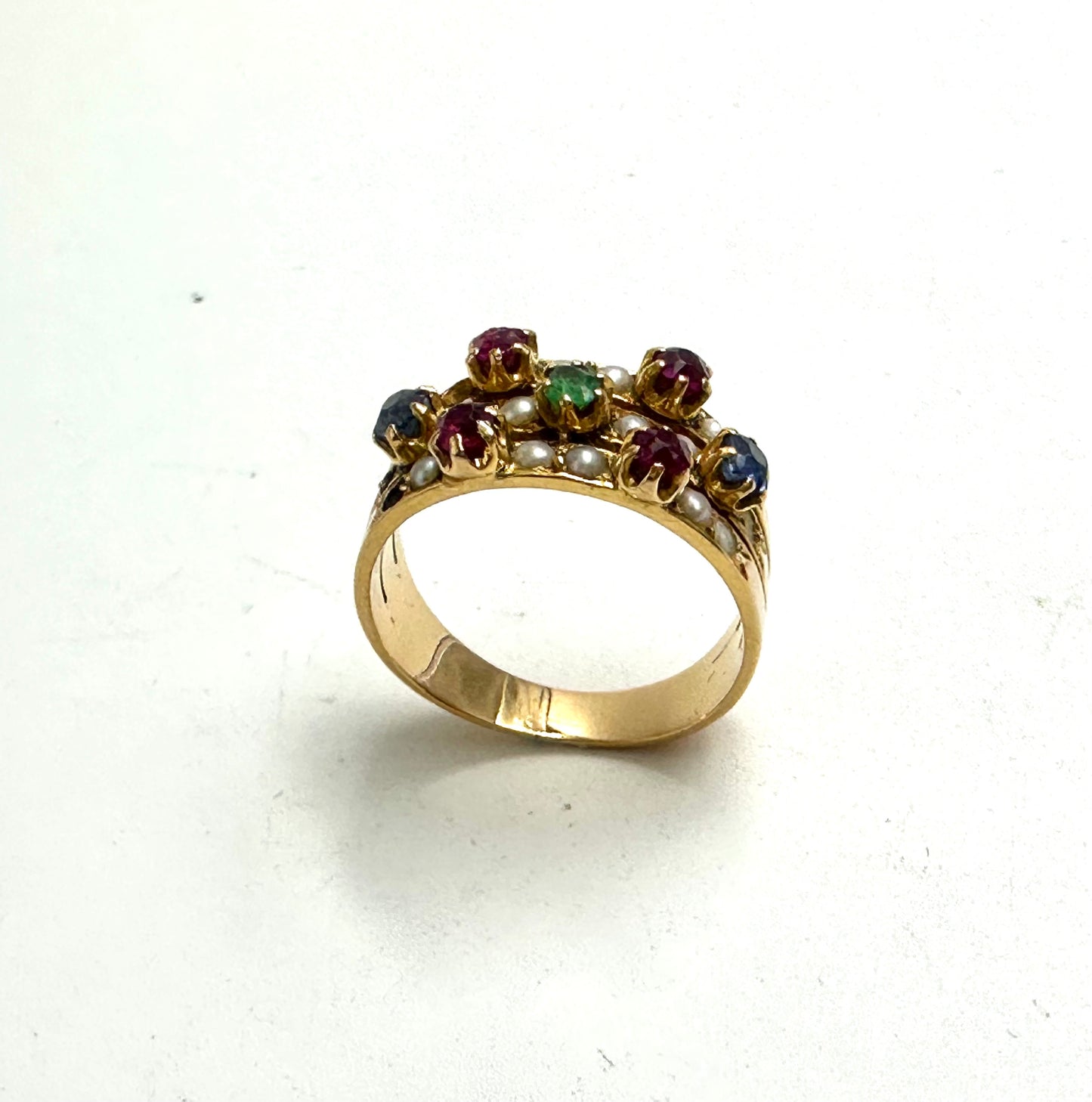 Anello anni Venti con pietre multicolori