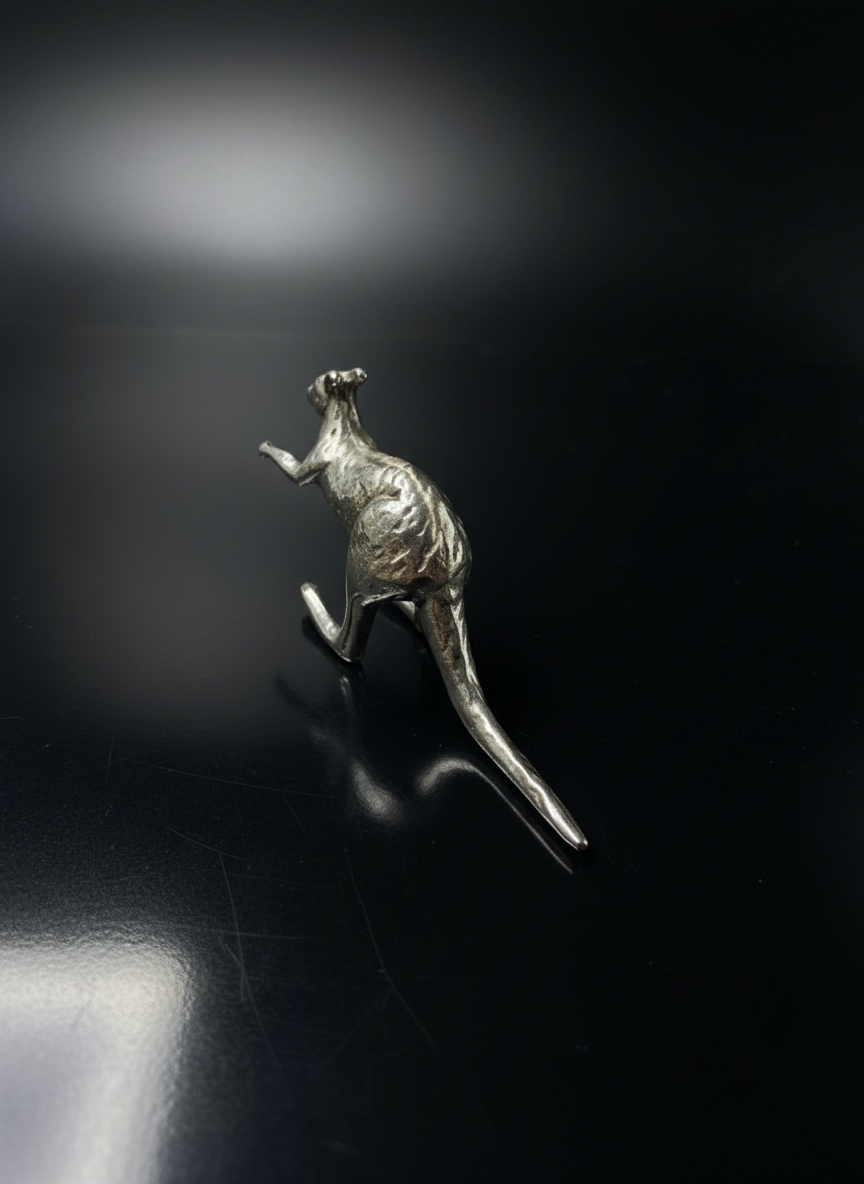 Canguro in Corsa, in Argento 925