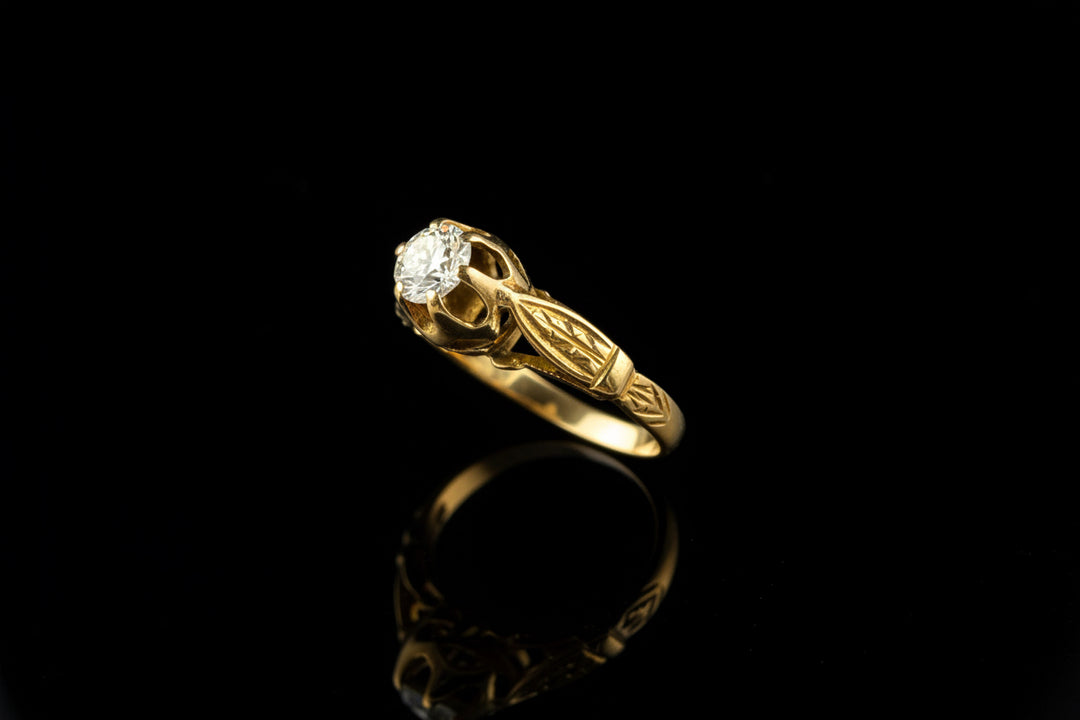 Anello in Oro Giallo con Diamante – Anni Trenta