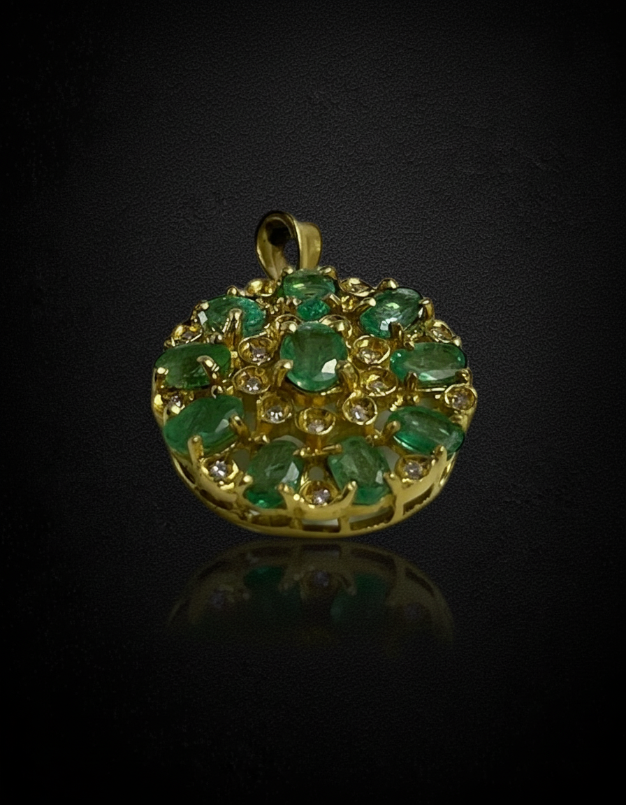 Ciondolo Smeraldi e Diamanti