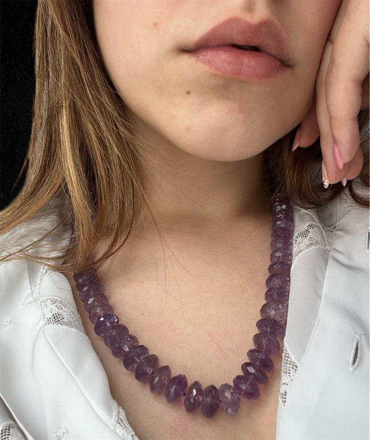 Collana con ametiste sfaccettate, anni '70
