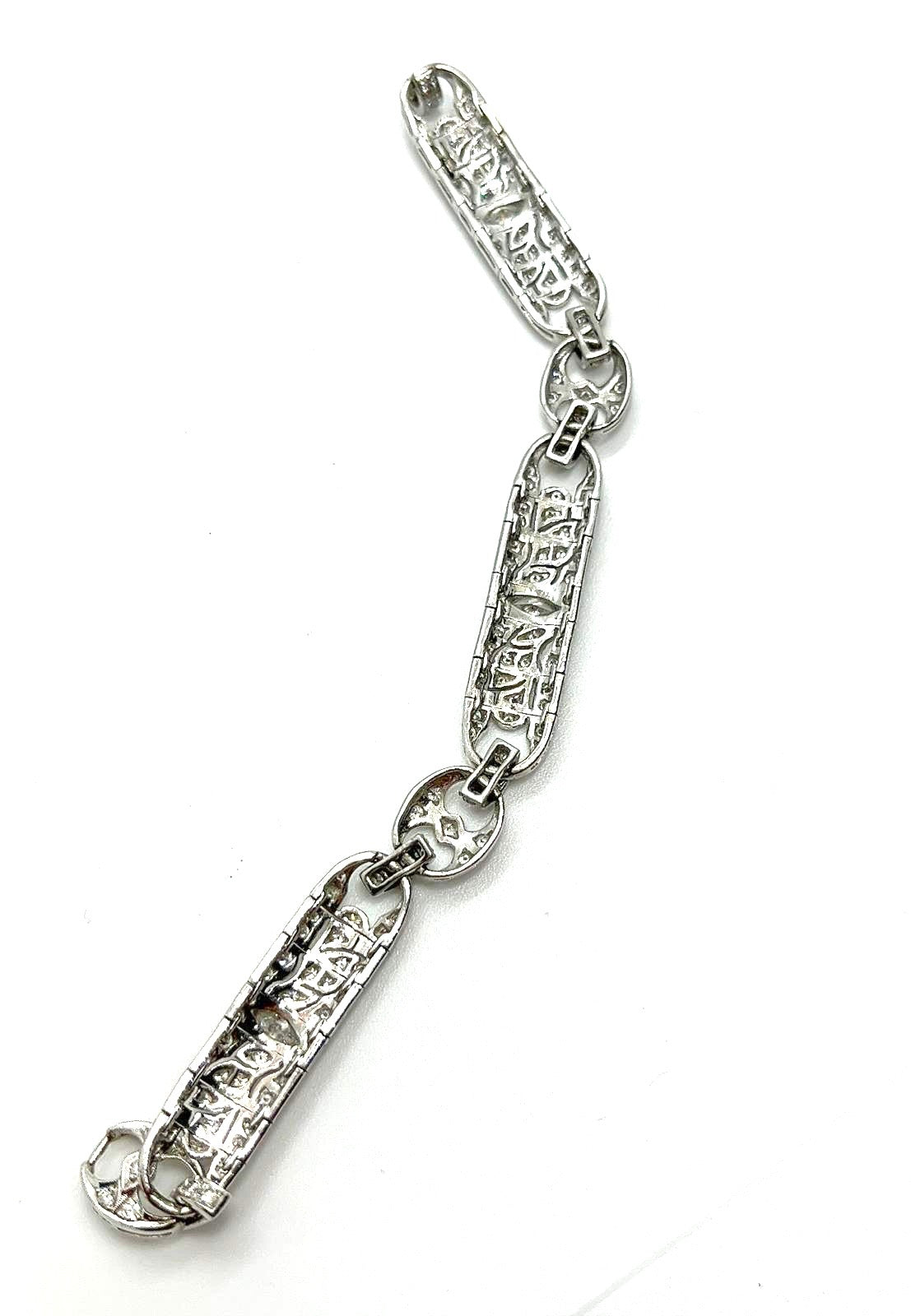 Stunning italian art deco diamonds bracelet