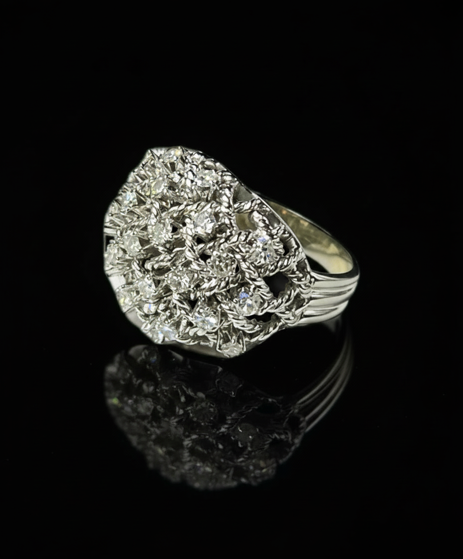 Anello Intrecciato con Diamanti, Anni ’50