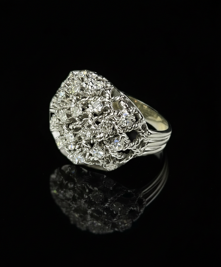 Anello Intrecciato con Diamanti, Anni ’50