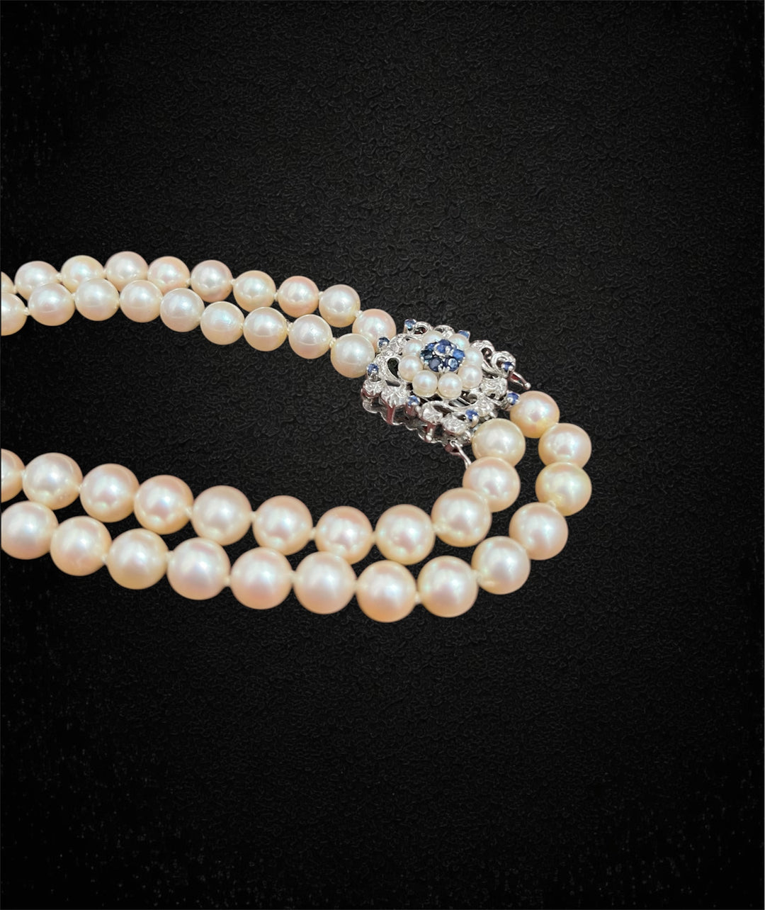 Splendida collana di perle a doppio filo