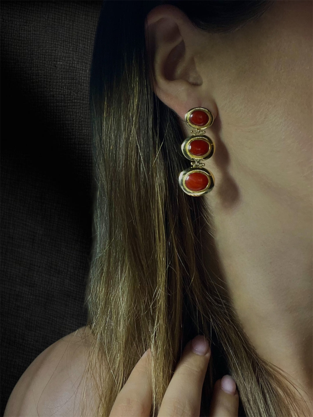 Orecchini in Oro con Corallo Mediterraneo, produzione italiana