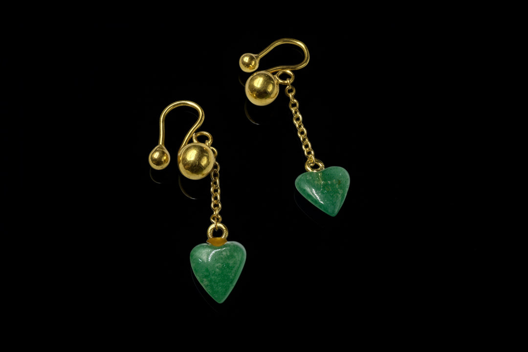 Orecchini a Morsetto con Crisoprasio