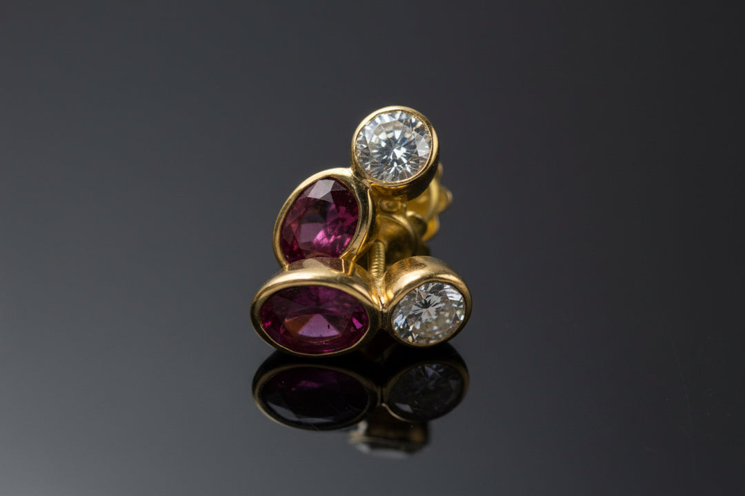 Orecchini con Diamanti e Rubini