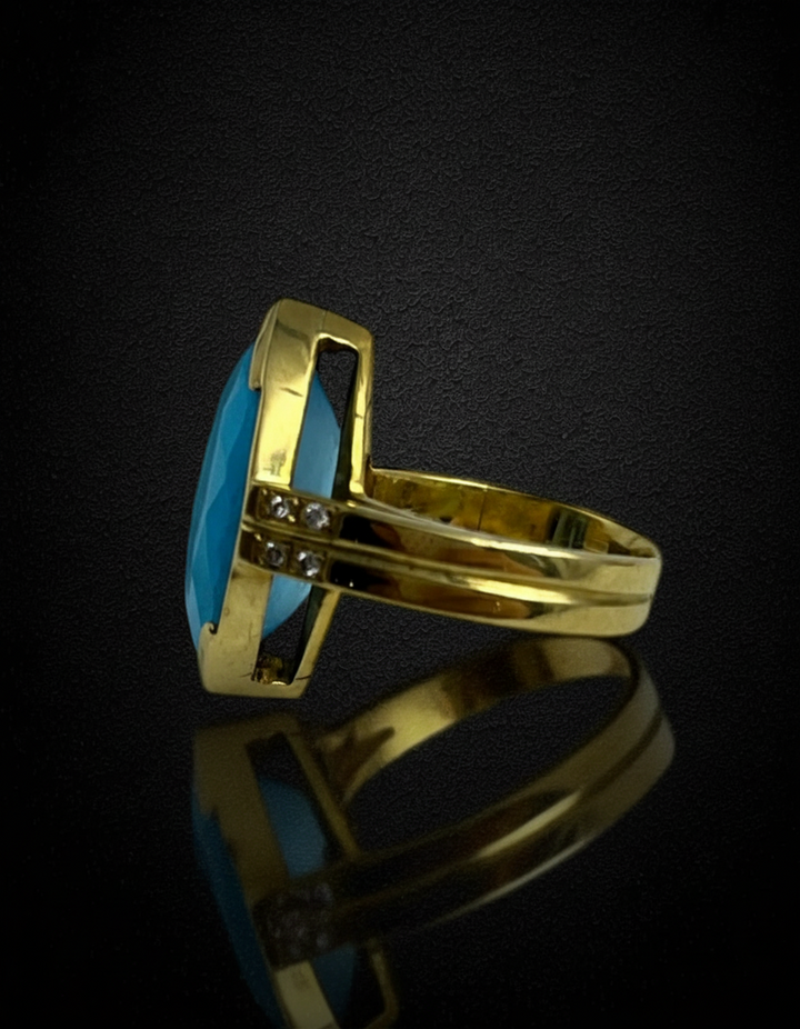 Anello con Topazio Marquise e Diamanti