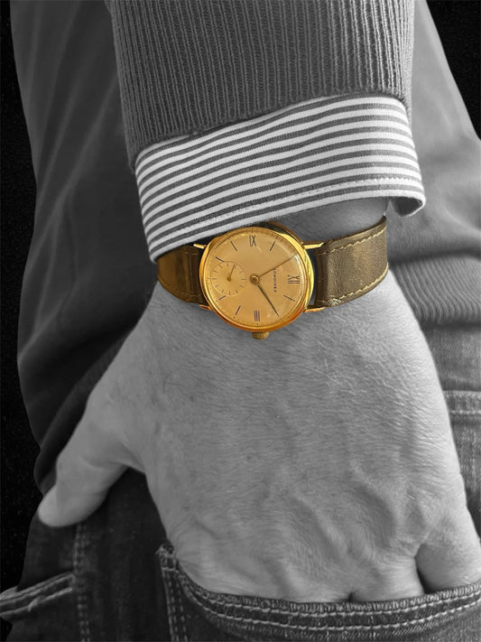 Longines – Orologio da polso vintage in oro giallo 18K