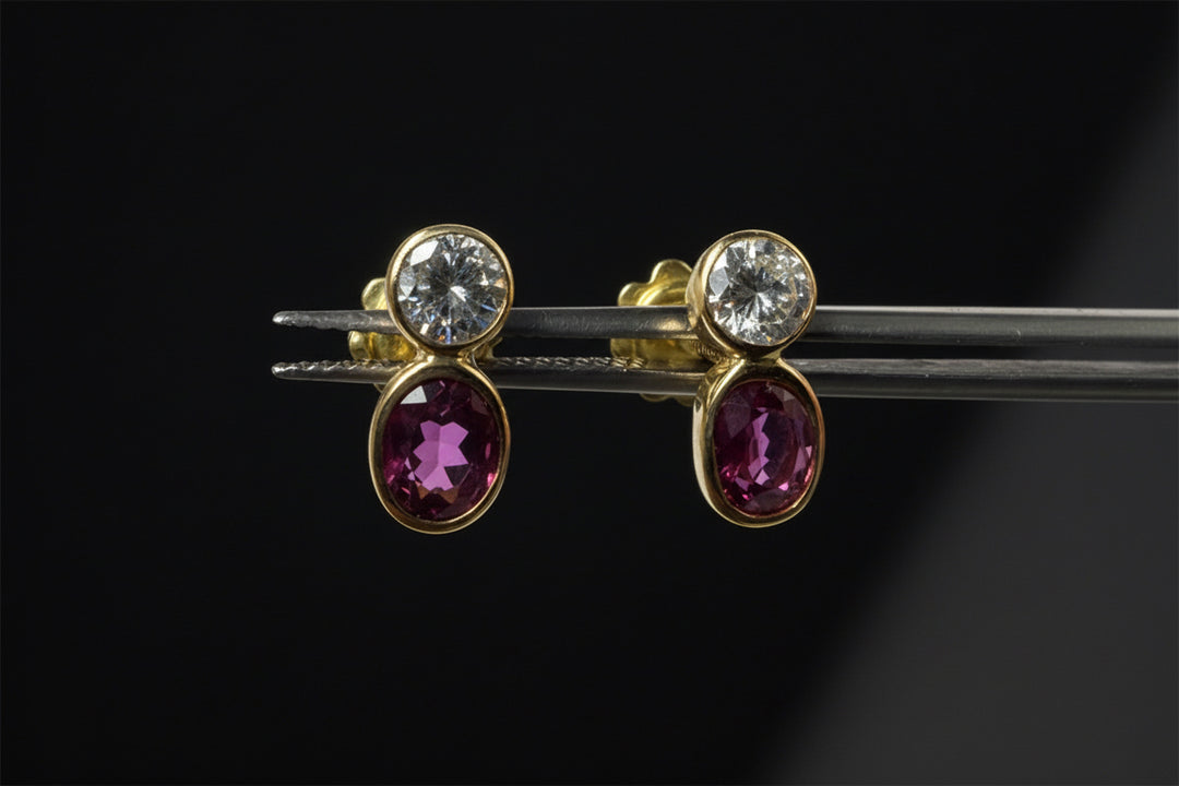 Orecchini con Diamanti e Rubini
