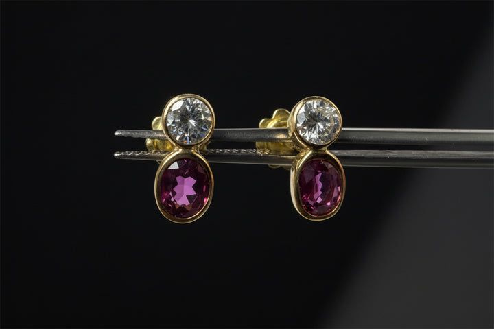 Orecchini con Diamanti e Rubini
