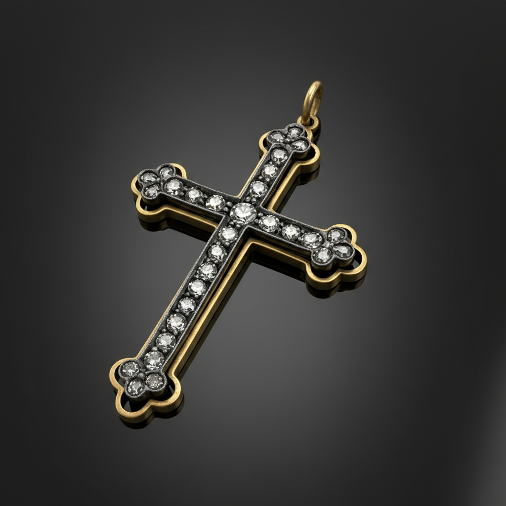 Croce Pendente con Diamanti