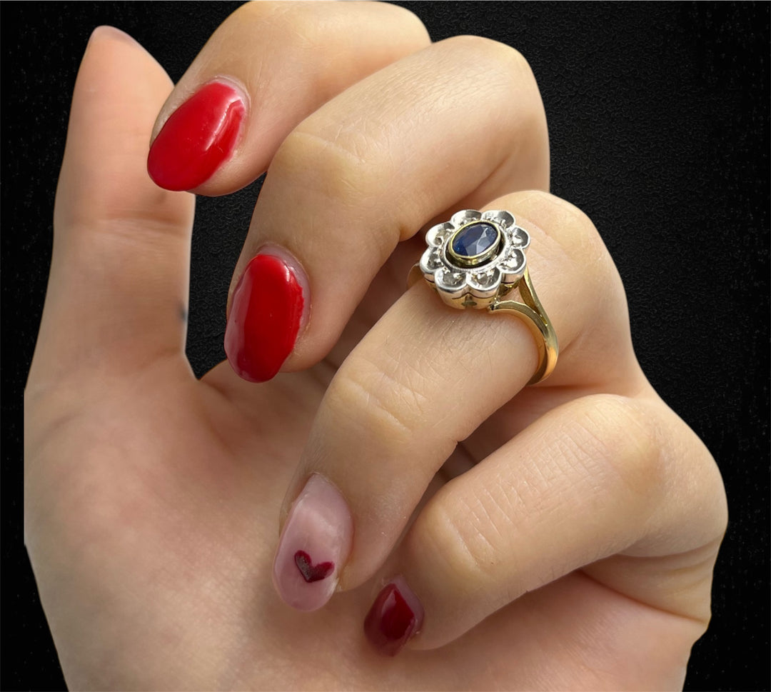 Anello a Margherita con Zaffiro, anni ‘30