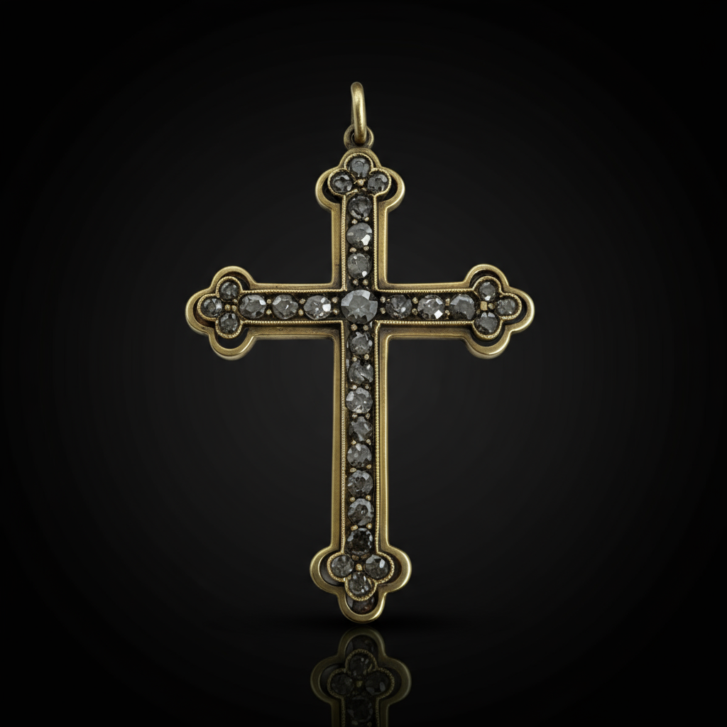 Croce Pendente con Diamanti