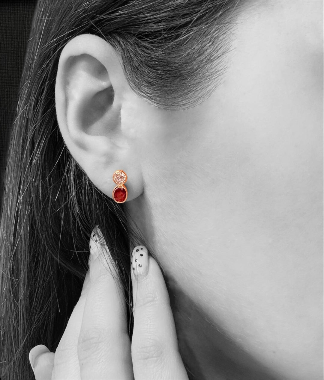 Orecchini con Diamanti e Rubini