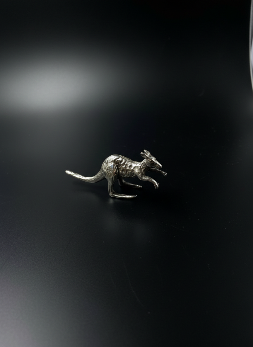 Canguro in Corsa, in Argento 925