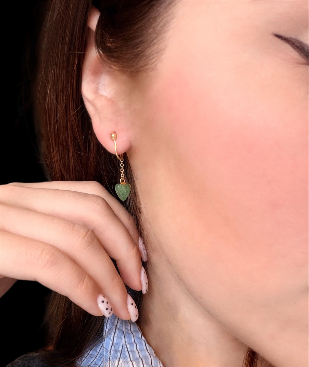 Orecchini a Morsetto con Crisoprasio