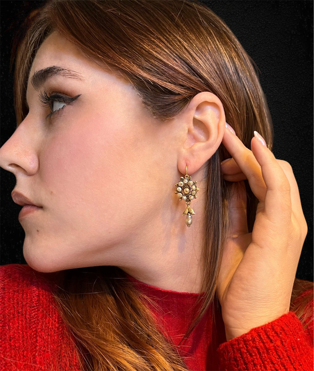 Orecchini dalmati con perle naturali, XIX secolo