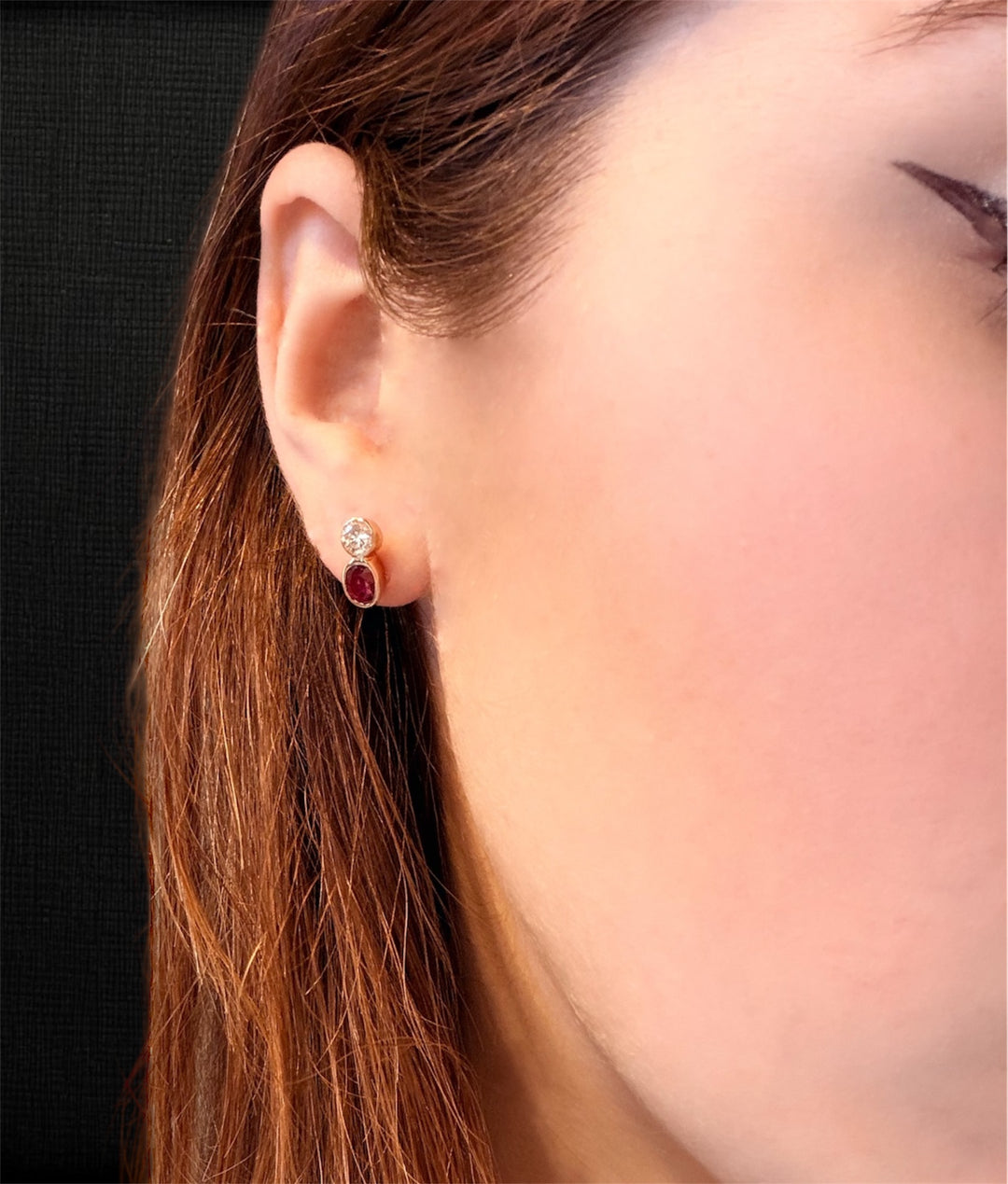 Orecchini con Diamanti e Rubini