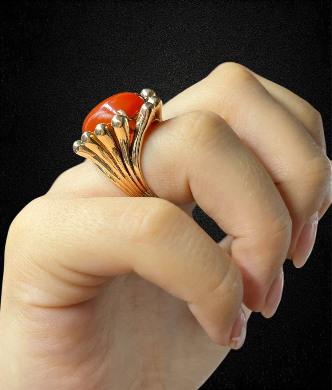 Anello Cornucopia con Corniola