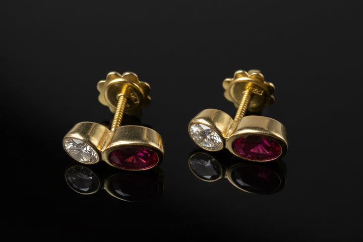 Orecchini con Diamanti e Rubini