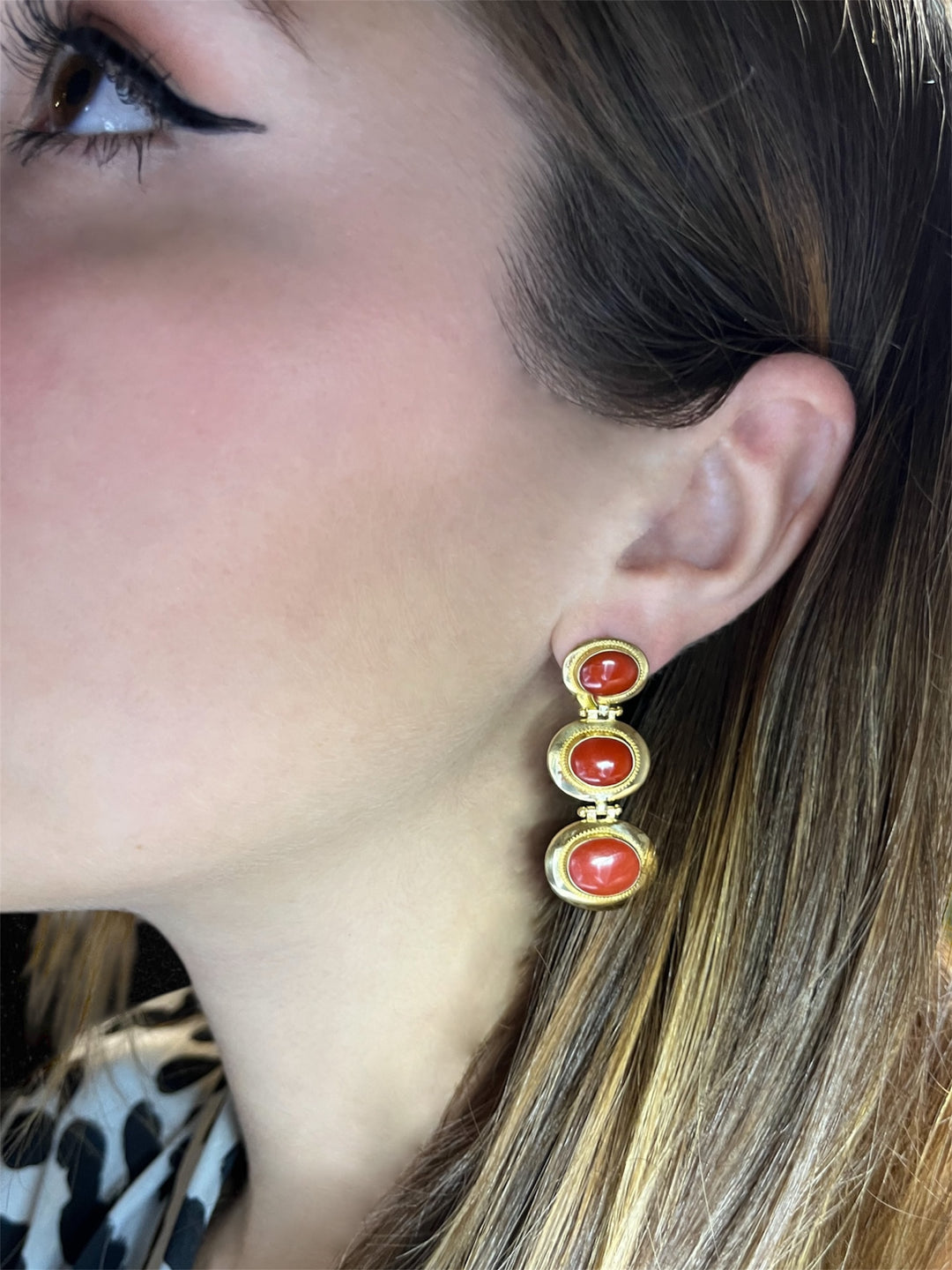 Orecchini in Oro con Corallo Mediterraneo, produzione italiana