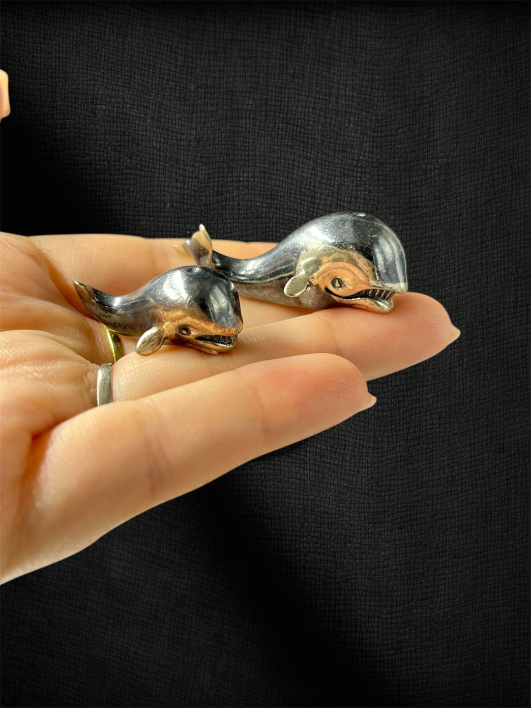 Coppia di Balene in Argento– Saturno, Arezzo