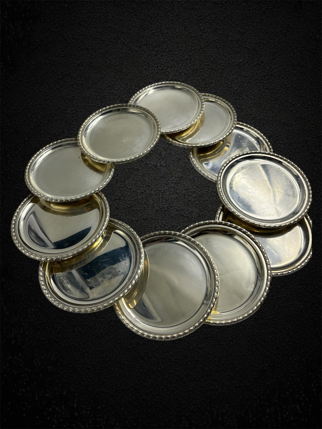 Set di 12 sottobicchieri in argento, stile San Marco