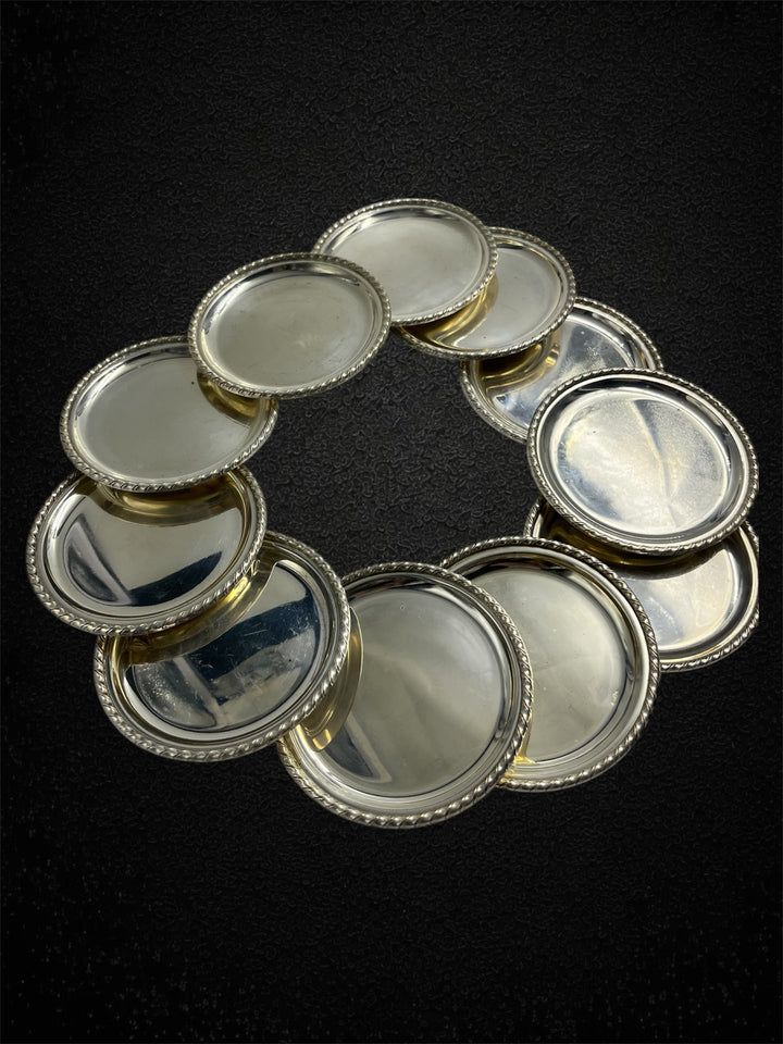 Set di 12 sottobicchieri in argento, stile San Marco