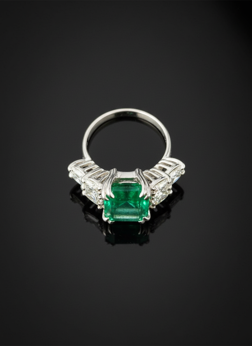 Strepitoso Anello con Smeraldo di Nostra Creazione