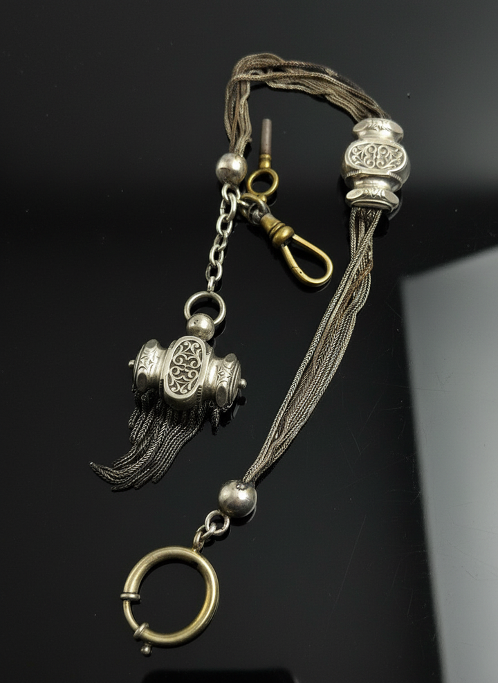 Catena da Orologio Multifilo in Argento, XIX Secolo