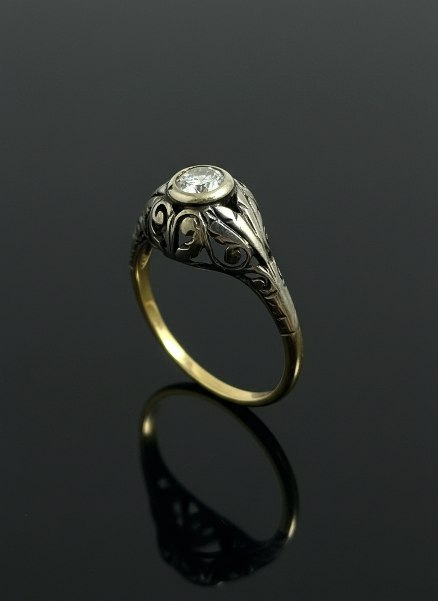 Anello Jugendstil dei primi del '900