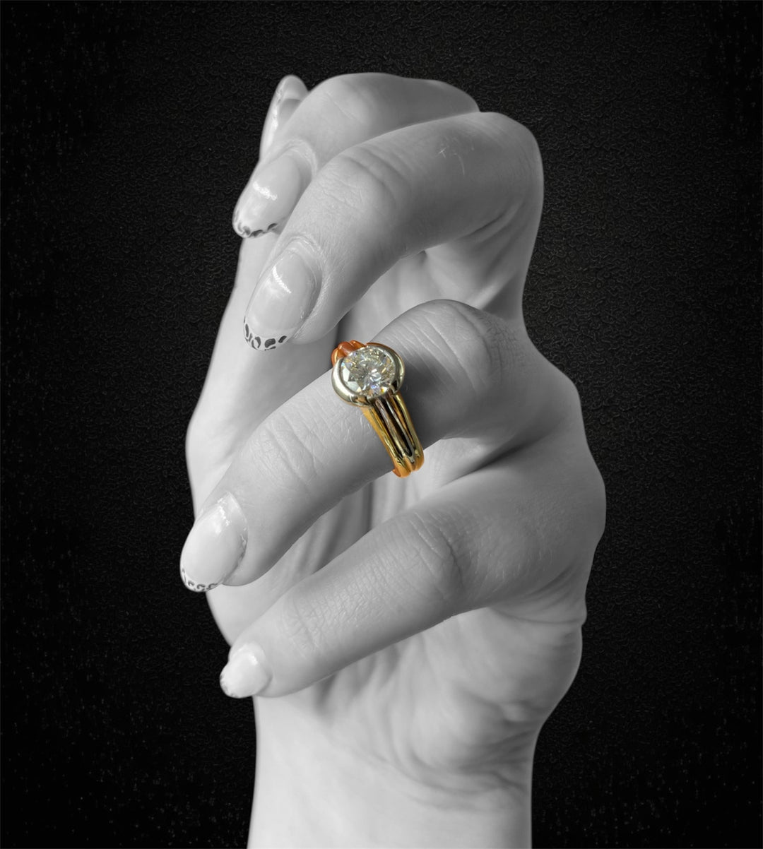 Anello Solitario con Diamante Naturale 1,45 ct