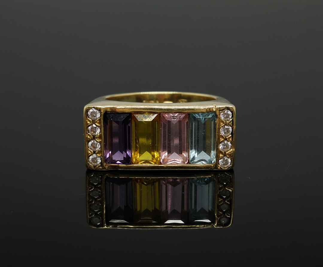 Anello Premier con Pietre Multicolori
