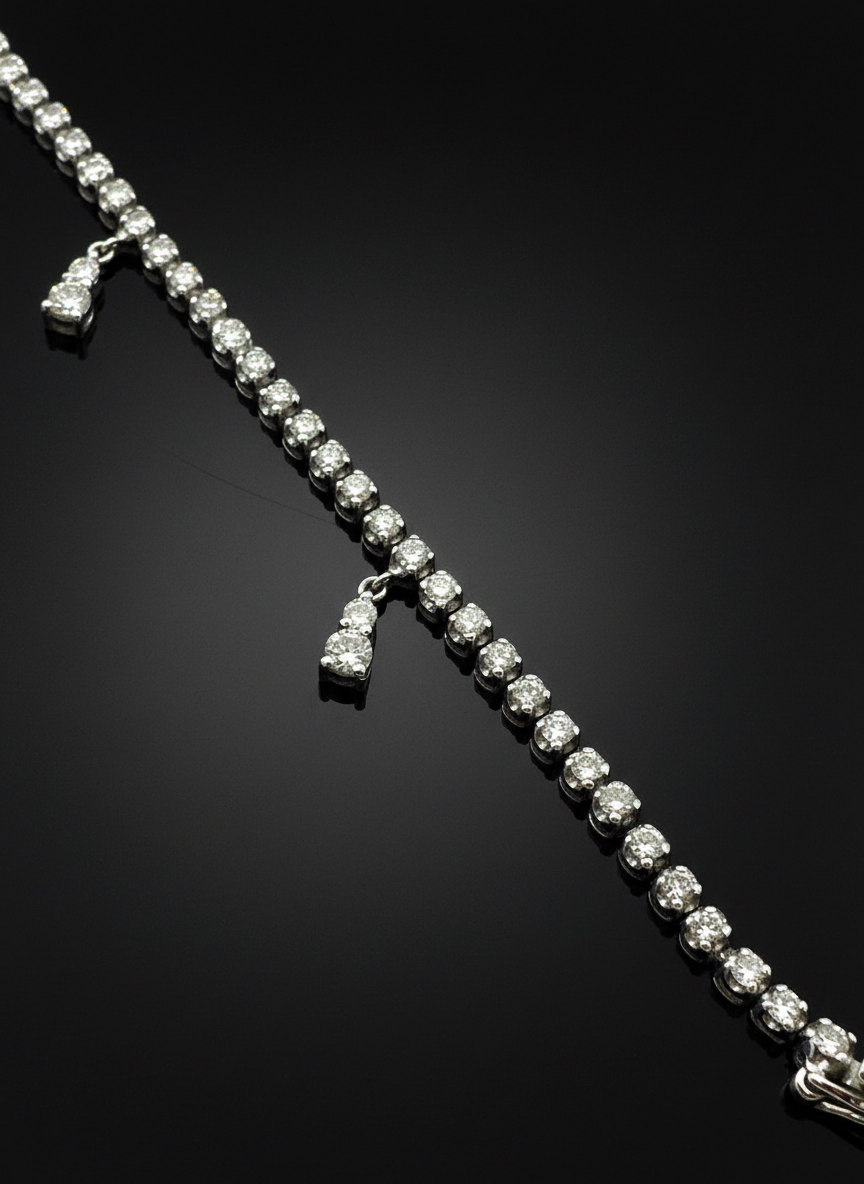 Bracciale Tennis in Oro Bianco