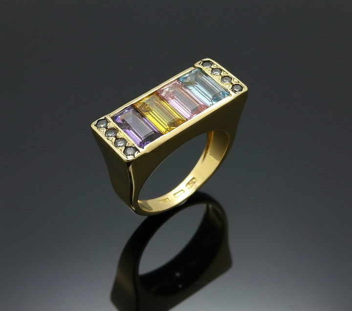 Anello Premier con Pietre Multicolori