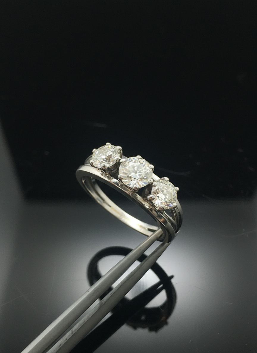 Trilogy in Oro Bianco con Diamanti