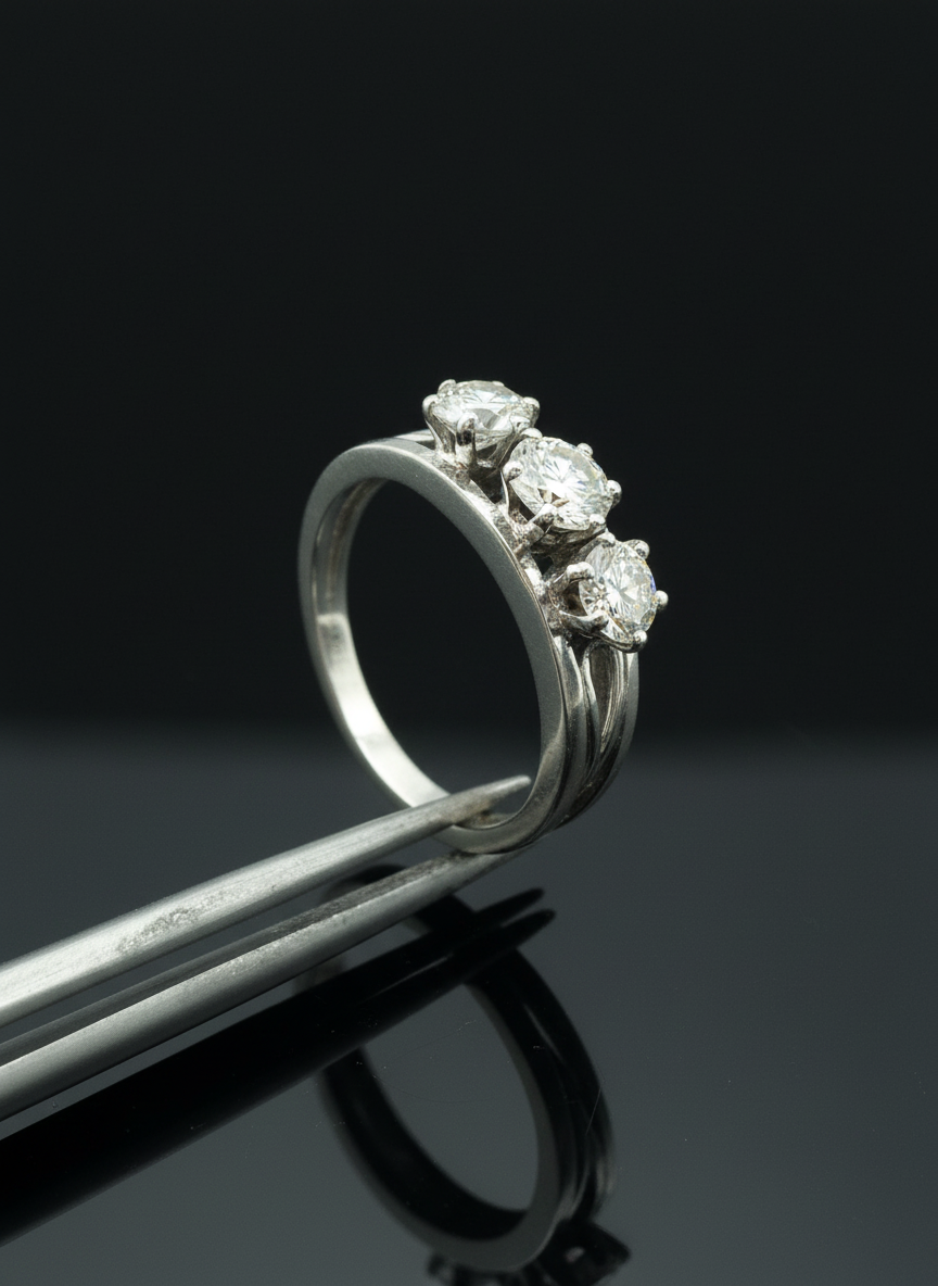 Trilogy in Oro Bianco con Diamanti