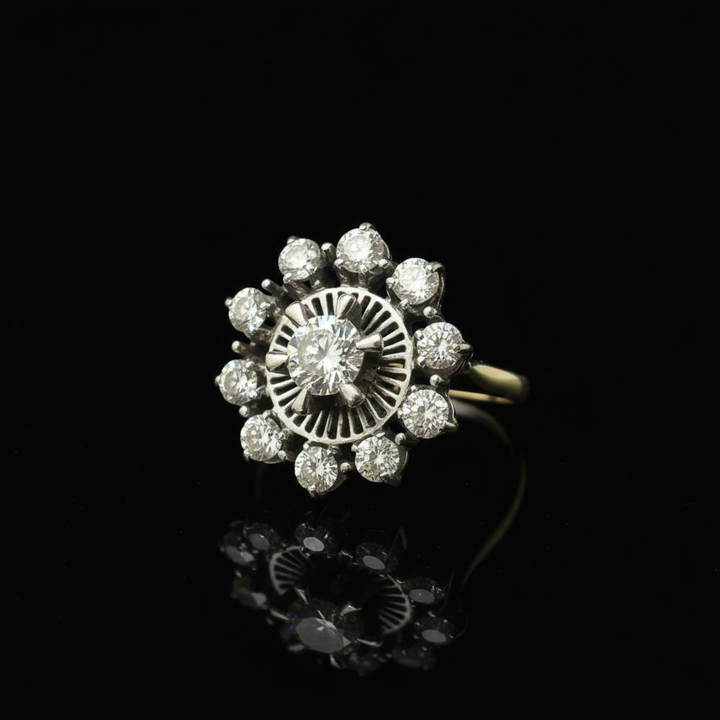 Anello in Oro Bianco con Diamanti, Periodo Littorio Italiano