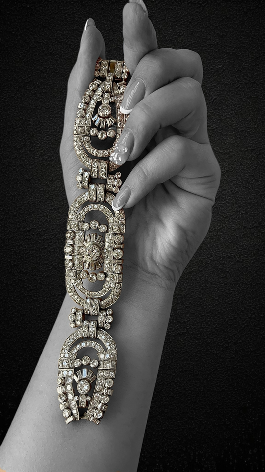 Rare art deco bracelet with diamonds, over 28 ct. Austro-Hungarian Empire