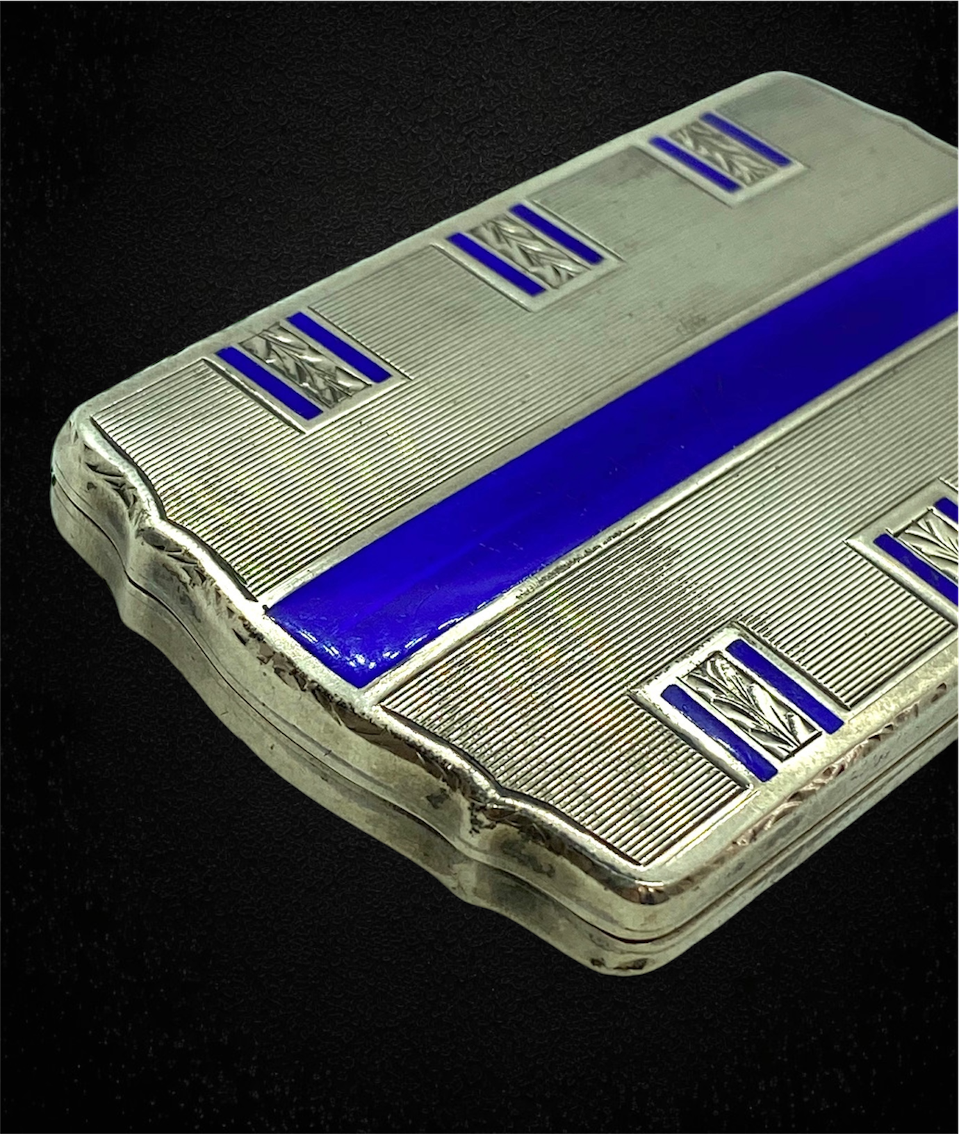 Austrian Empire enameled silver cigarette box.