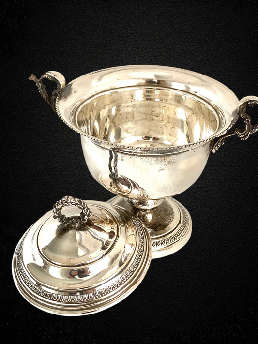 Elegant sugar pot - .800 silver, Italy