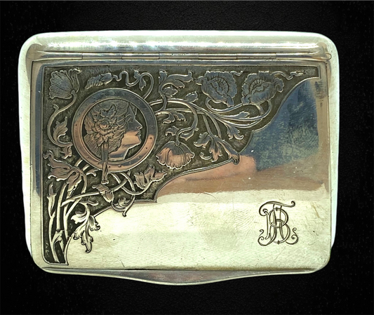 Silver cigarette box. Wien, about 1890